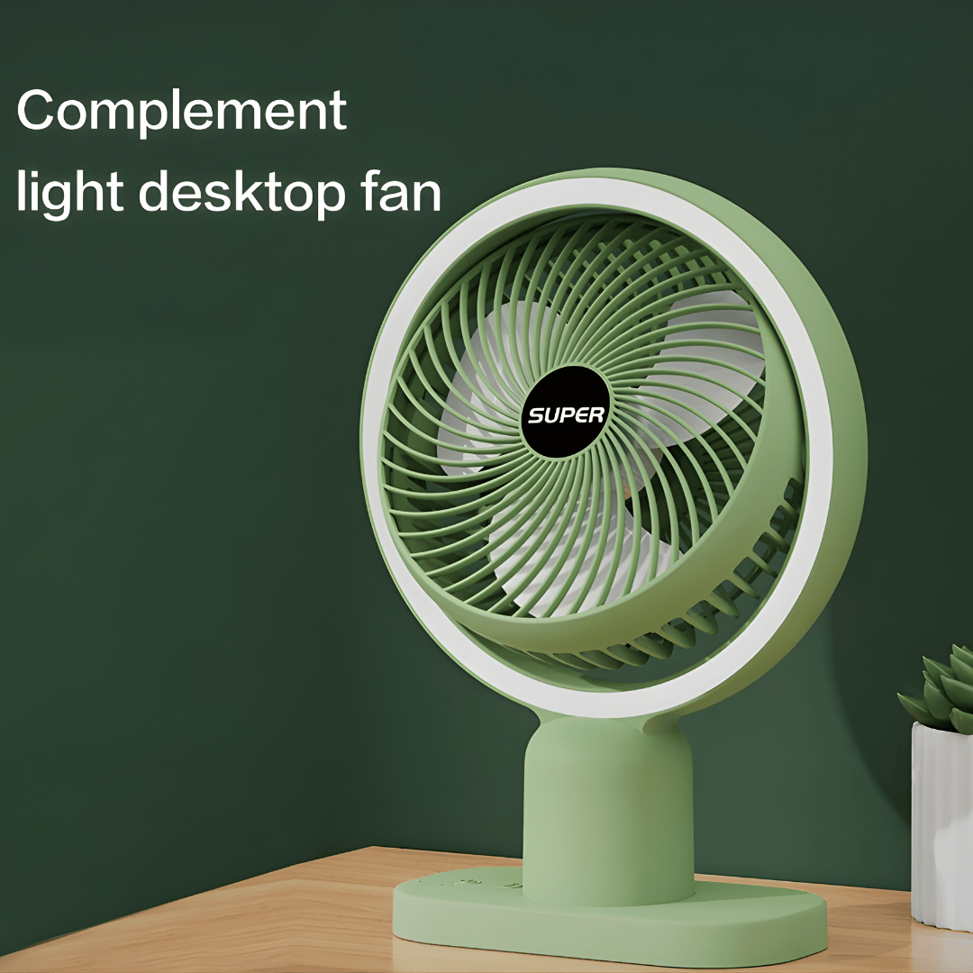 Circulating Rechargeable Tabel Fan With Light